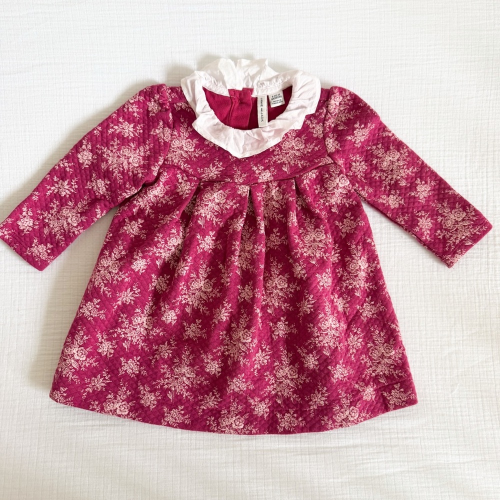 Floral Long Sleeve Dress with Ruffled Collar